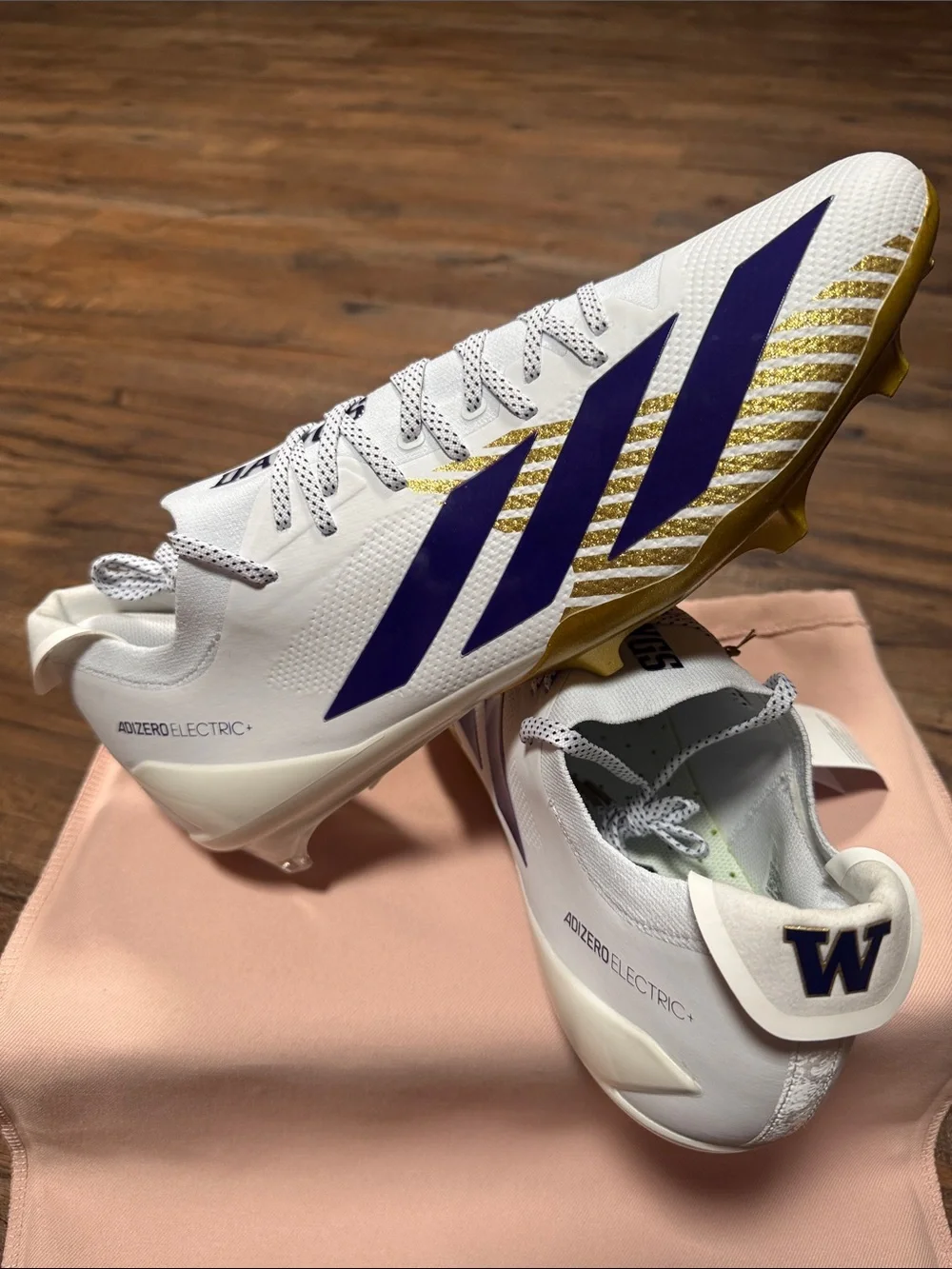 Adidas SM Adizero Electric Washington Huskies Team Issue Football Cleats